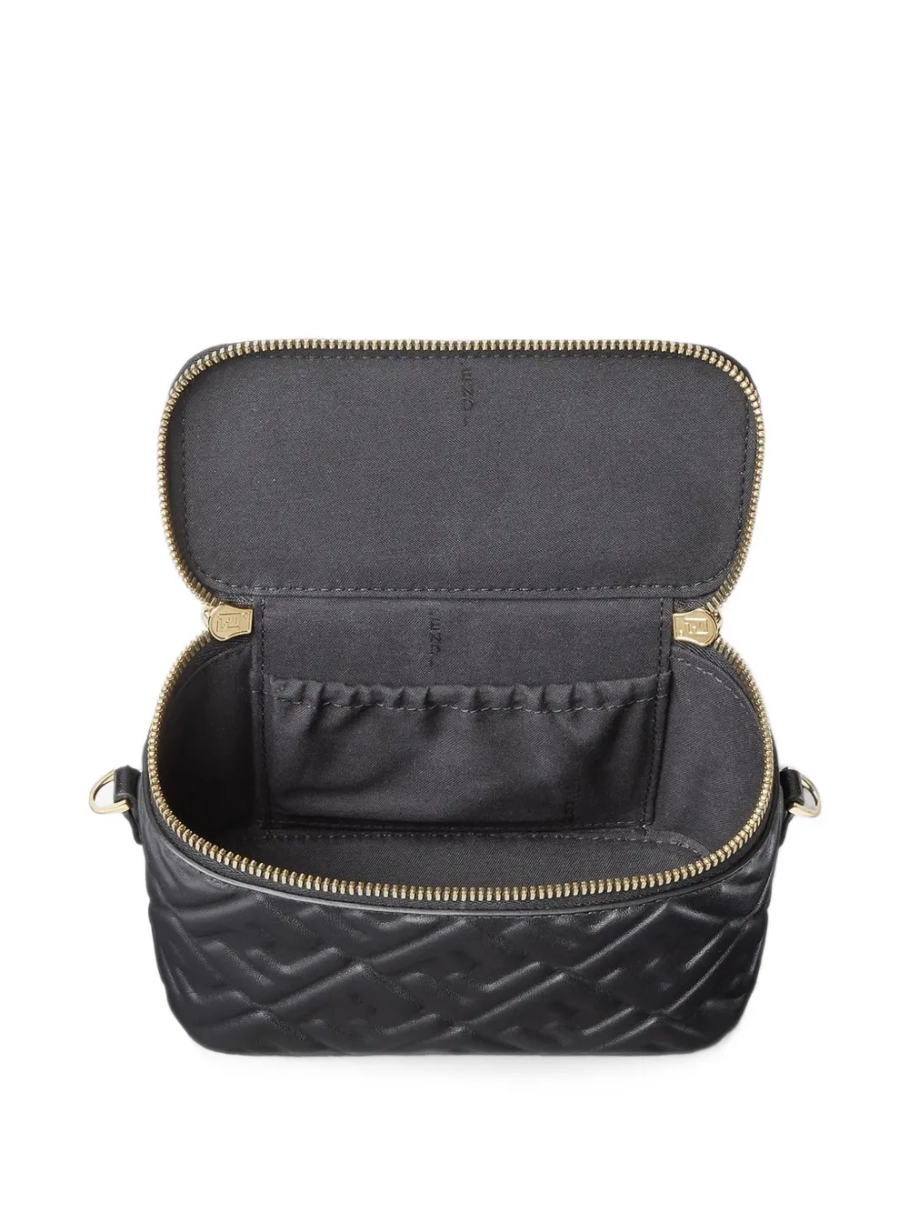 FENDI Leren make-up tas met FF-reliëf Zwart