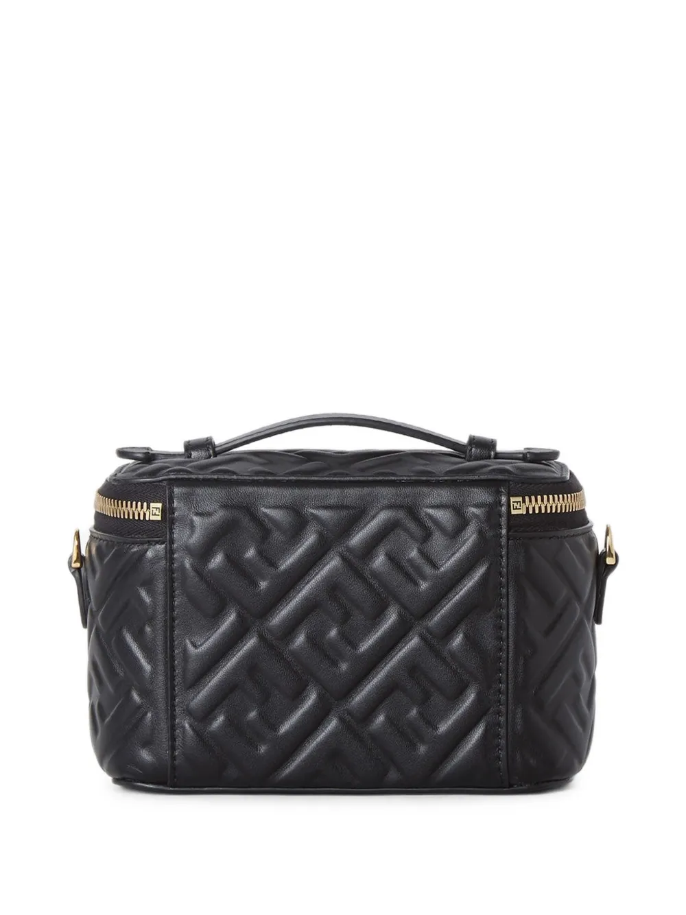 FENDI Leren make-up tas met FF-reliëf Zwart
