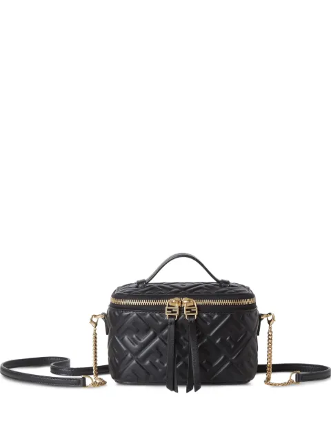 FENDI cosmetiquera de piel con logo FF en relieve