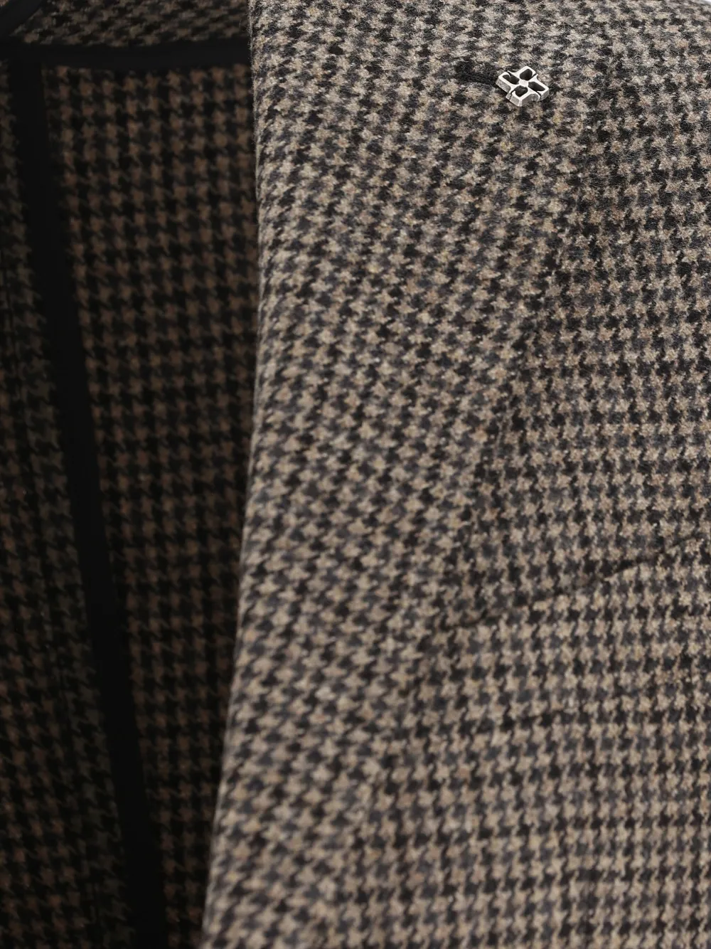 Tagliatore Houndstooth Wool Jacket In Gray