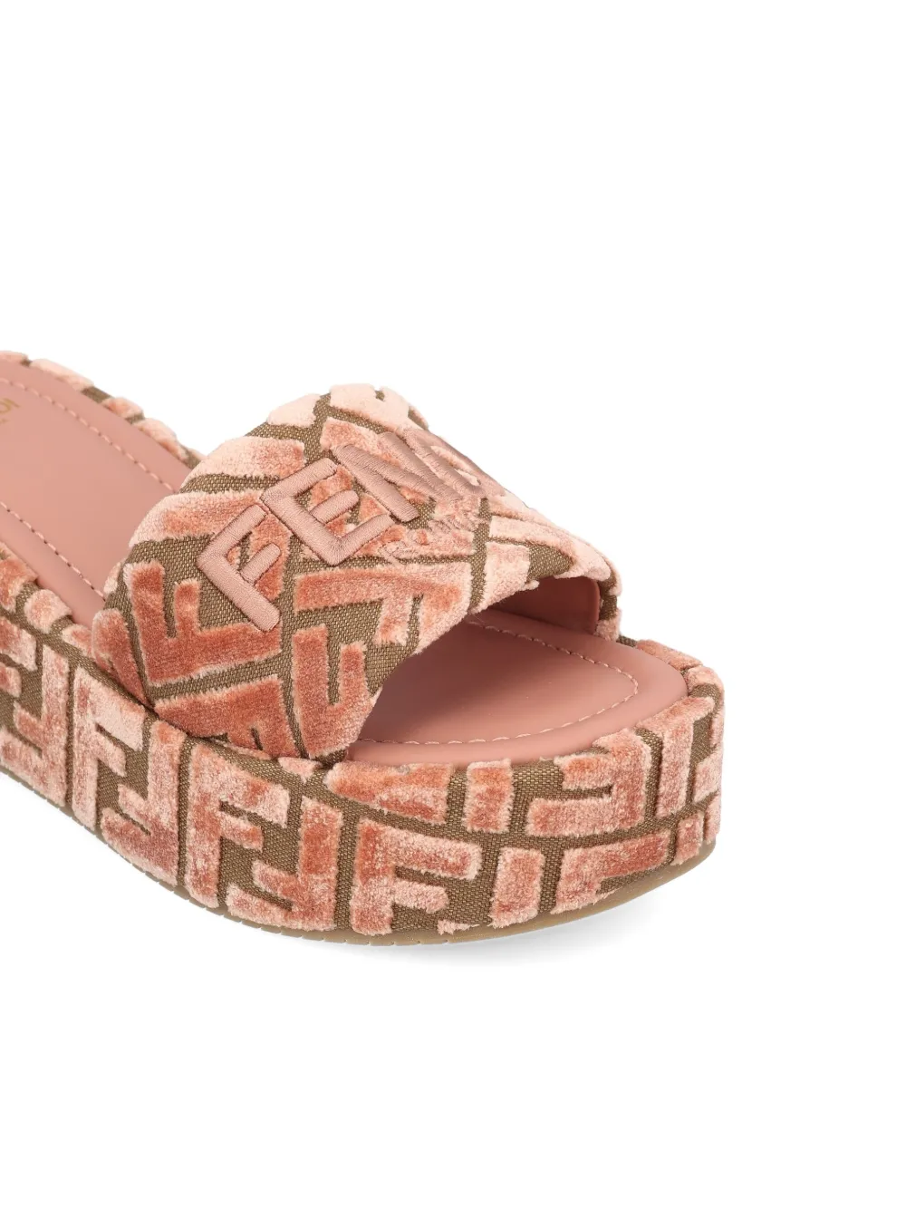 FENDI 60mm Sunshine FF-jacquard platform sandals Pink