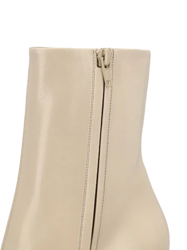 Saint Laurent レザー アンクルブーツ | ニュートラル | FARFETCH JP