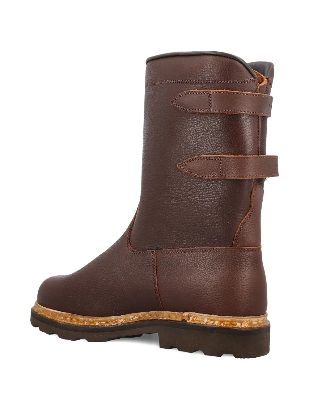 Paraboot Sanglier double-buckle leather boots Brown