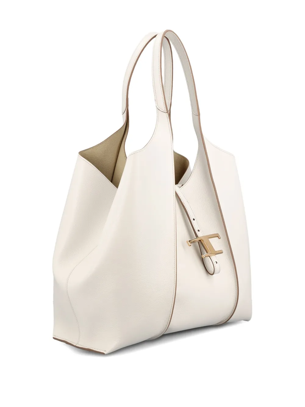 Tod's T-shaped clasp leather shoulder bag - Beige