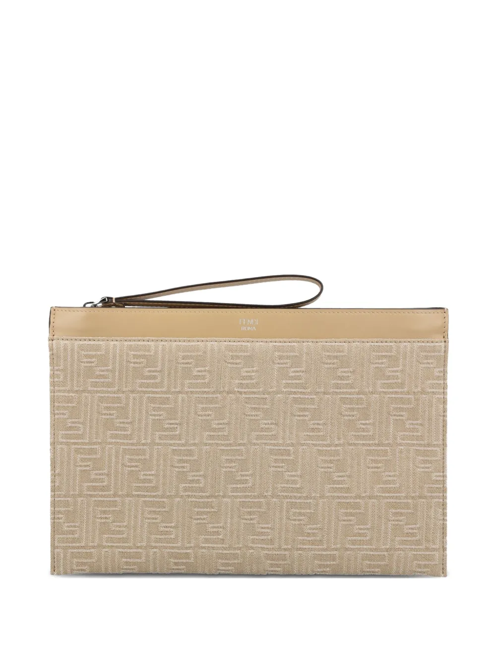 FENDI medium FF-jacquard clutch bag | Neutrals | Image 1