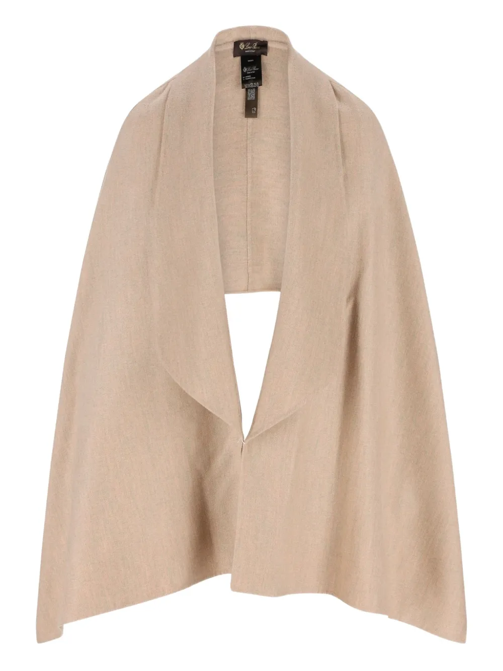 Loro Piana Violante asymmetric pleat cashmere cape | Neutrals | Image 1