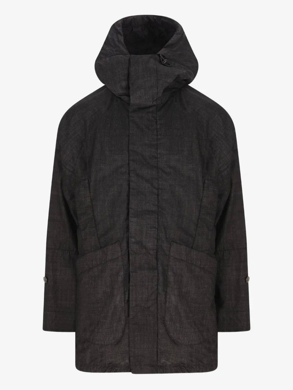 Massimo Osti Studio hooded patch-pocket jacket | Black | Image 1