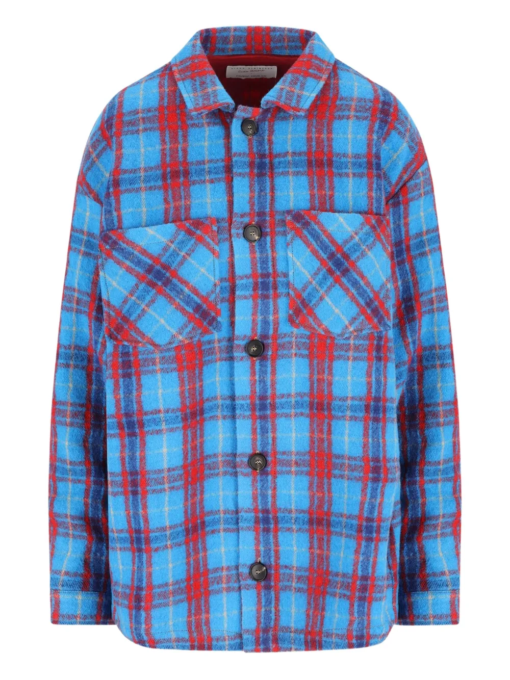 Giada Benincasa checked-pattern embroidered shirt | Blue | Image 1