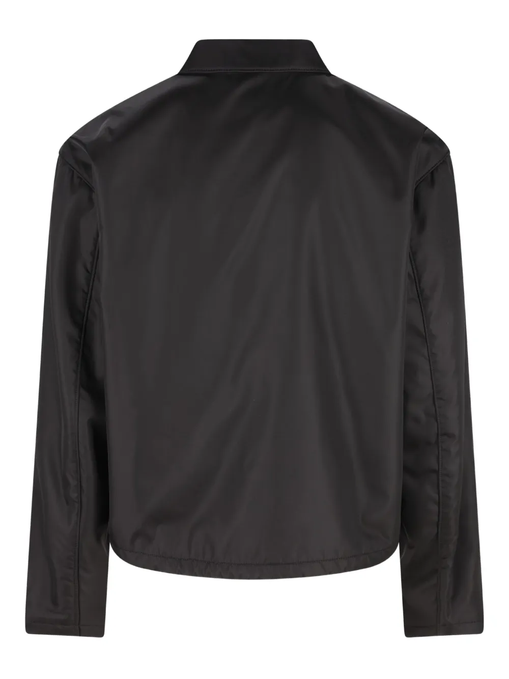 Prada Cropped jack met logoplakkaat - Zwart