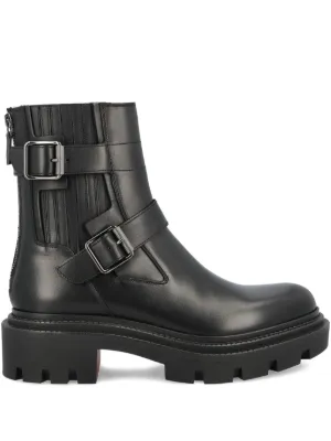 FENDI Domino Leather Ankle Boots | Black | FARFETCH