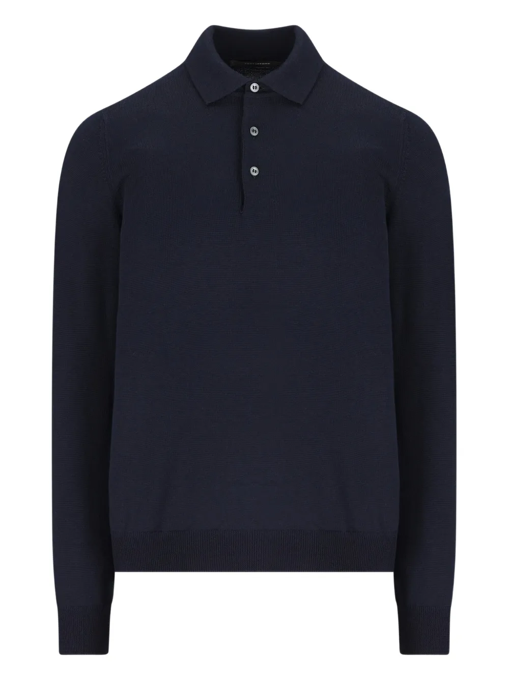 Tagliatore Long-sleeve Polo Shirt In Blue