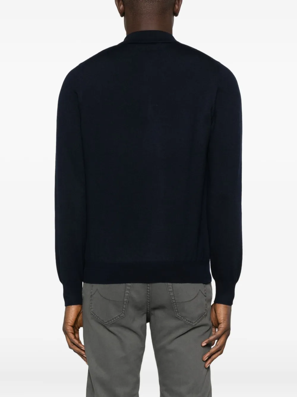 Tagliatore Poloshirt met lange mouwen Blauw