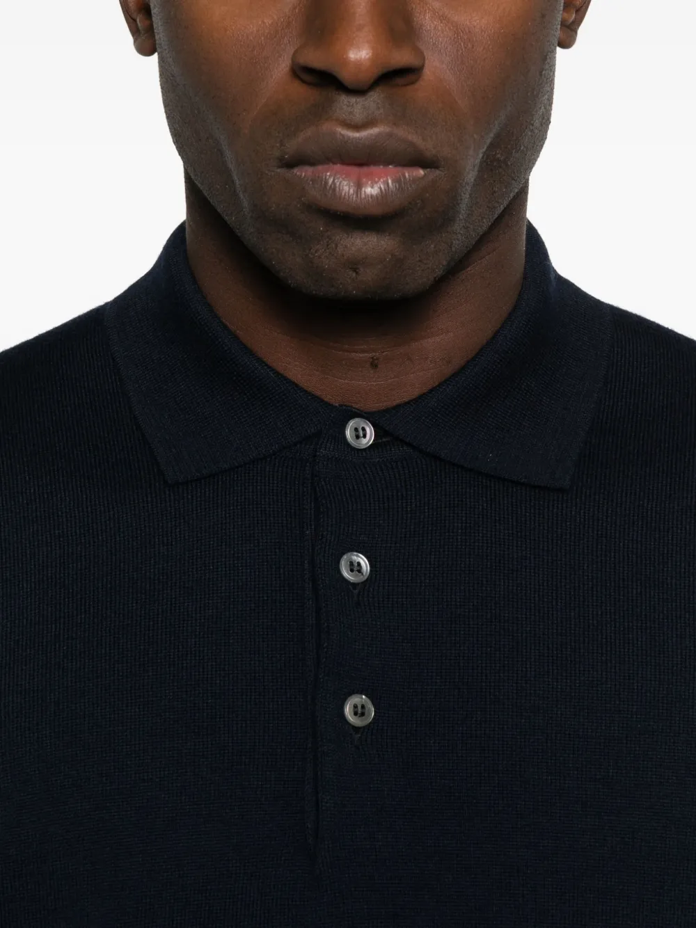Tagliatore Poloshirt met lange mouwen Blauw