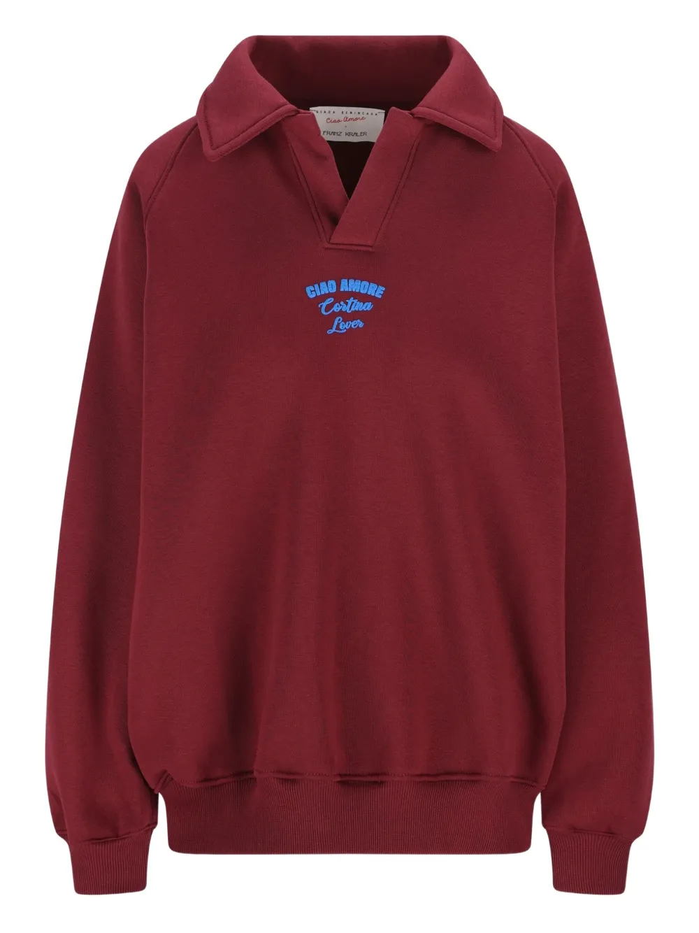 Giada Benincasa polo-neck embroidered sweatshirt | Red | Image 1