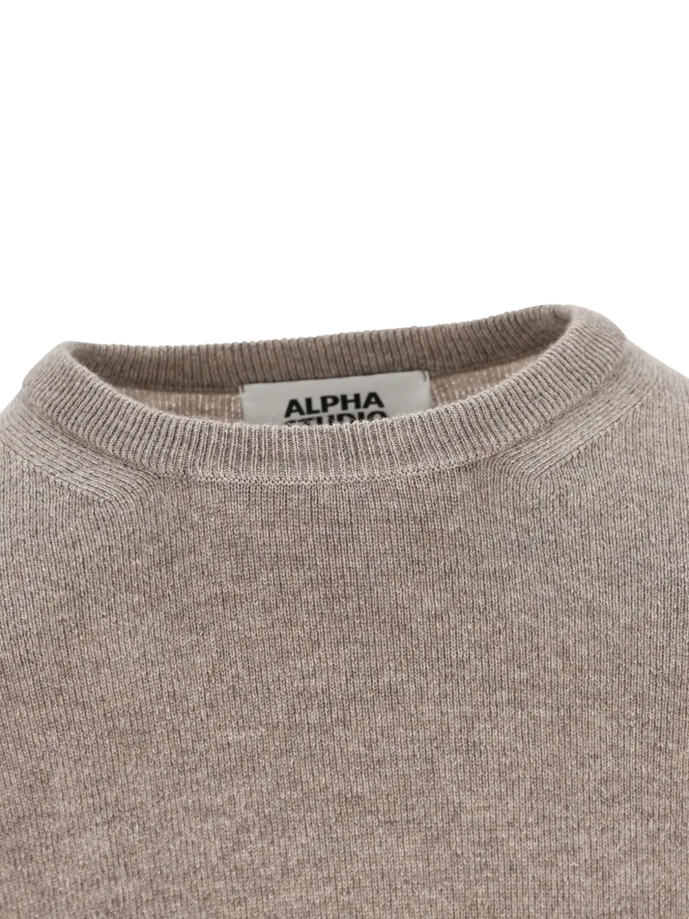 ALPHA STUDIO Kasjmier trui met ronde hals Beige