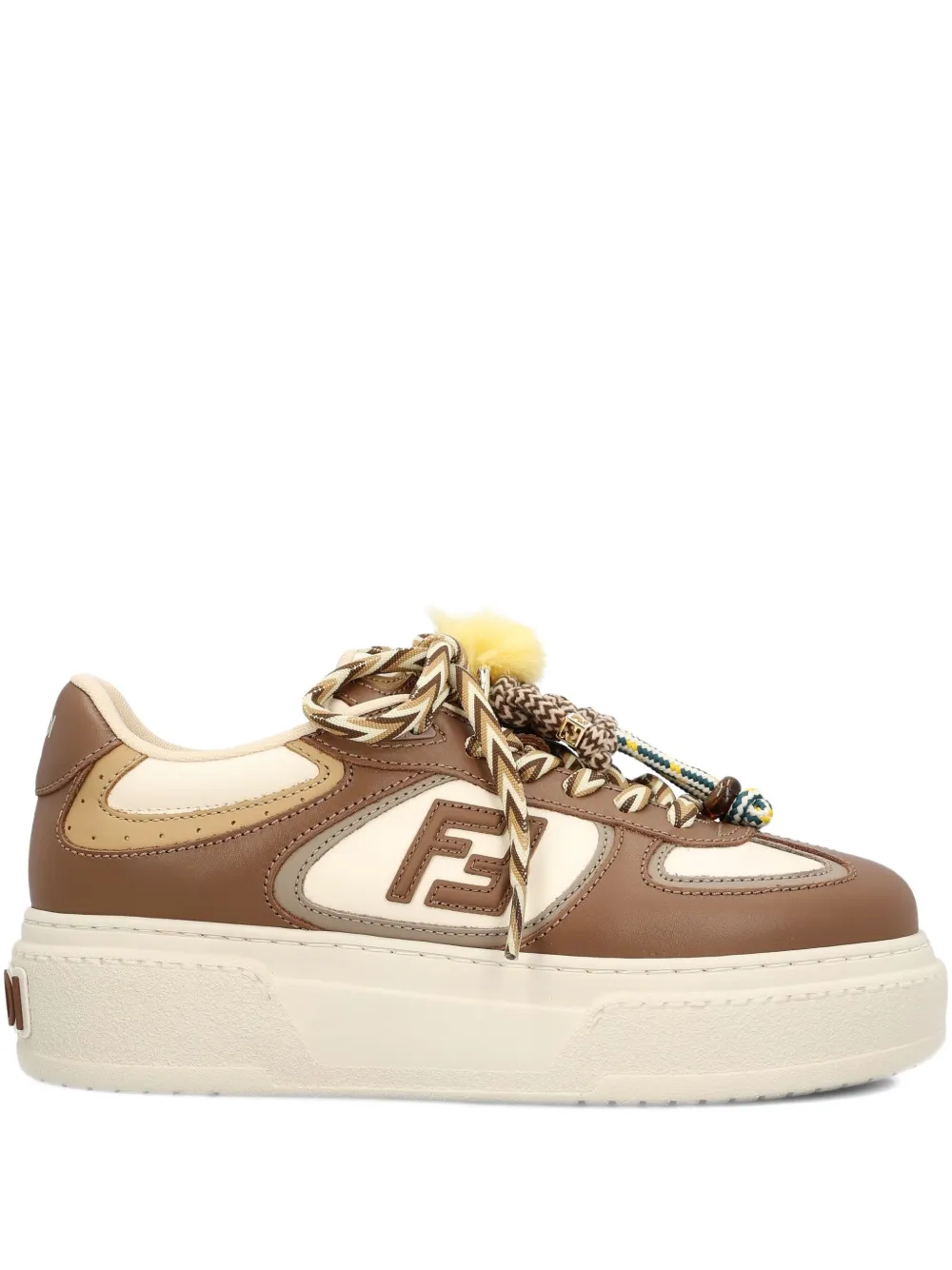 FENDI FF-patch sneakers Brown