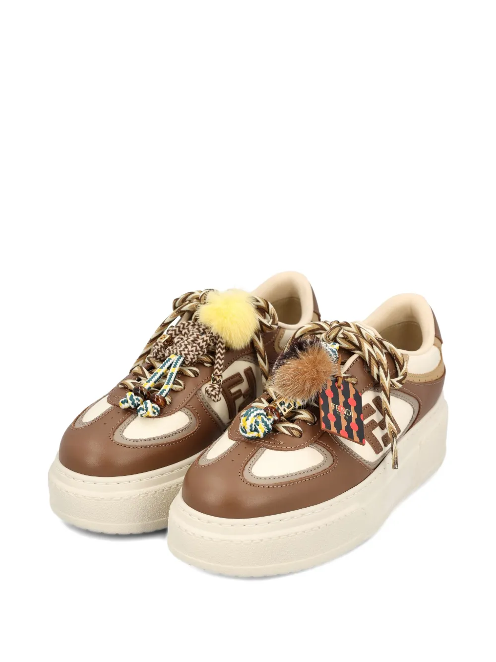 FENDI FF-patch sneakers Brown