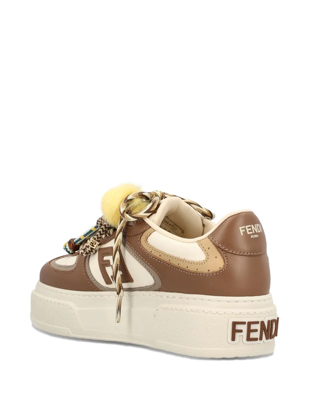 FENDI FF-patch sneakers Brown