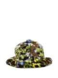 Kangol flower-print fur bucket hat - Green