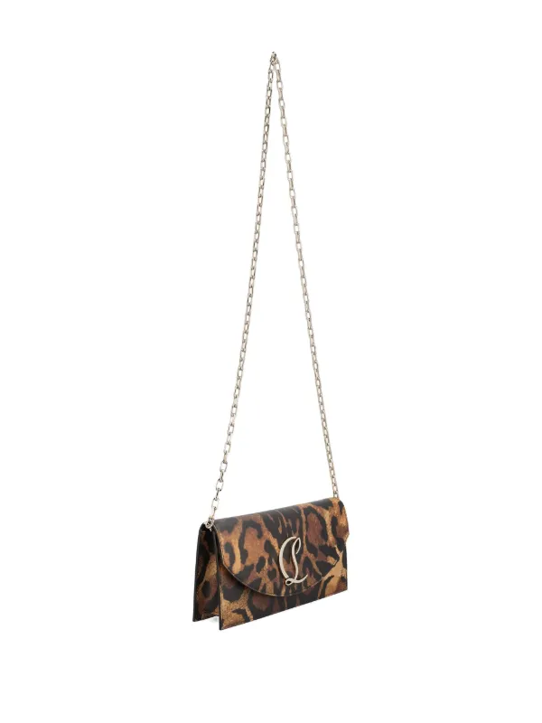 Christian Louboutin Loubi54 leopard-print Chain Clutch | Brown