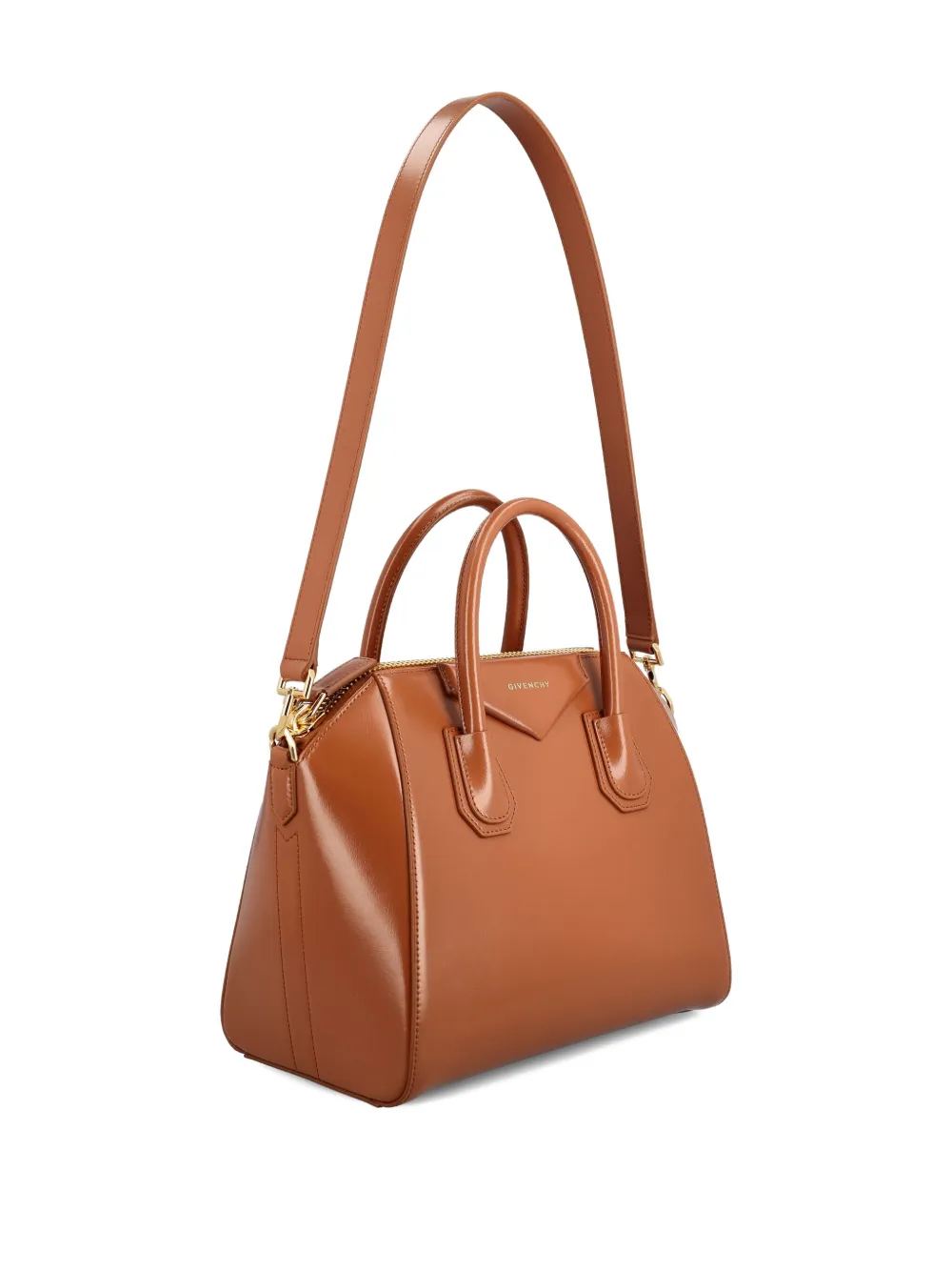 Givenchy Caramel Leather Antigona Top Handle Bag In Brown