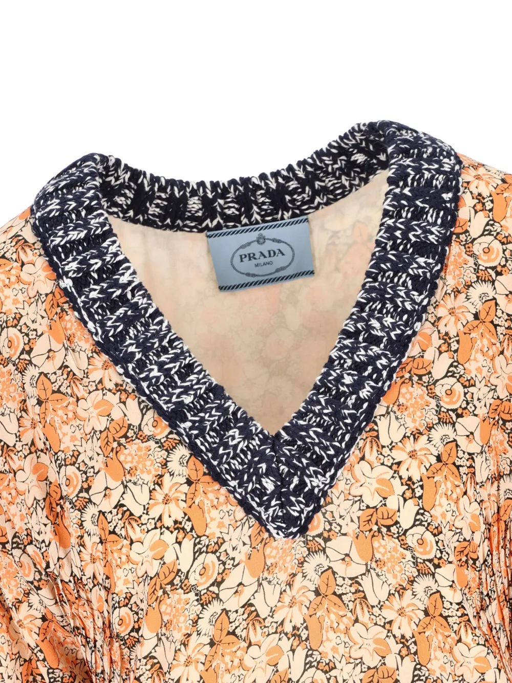 Prada Midi-jurk met bloemenprint Oranje