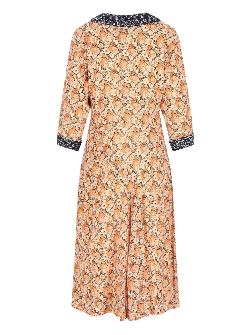 Prada floral-print V-neck midi dress - Oranje
