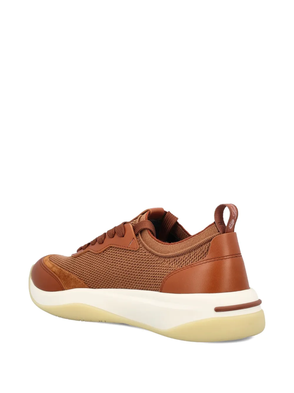 Loro Piana Leather-mesh Sneakers In Brown