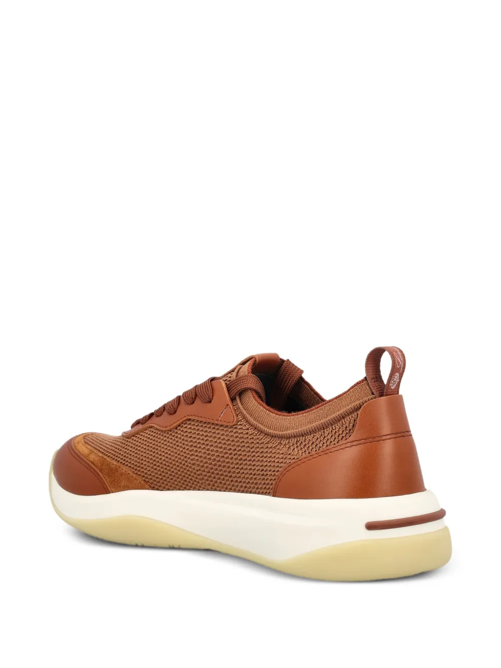 Loro Piana Leren sneakers met mesh Bruin