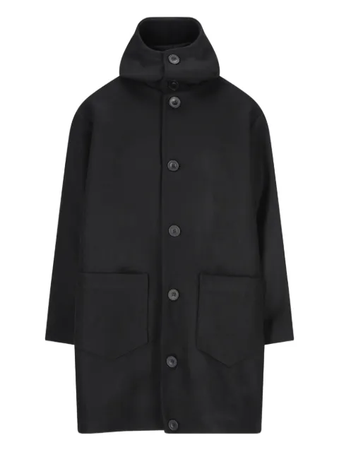 Cini patch-pocket hooded coat
