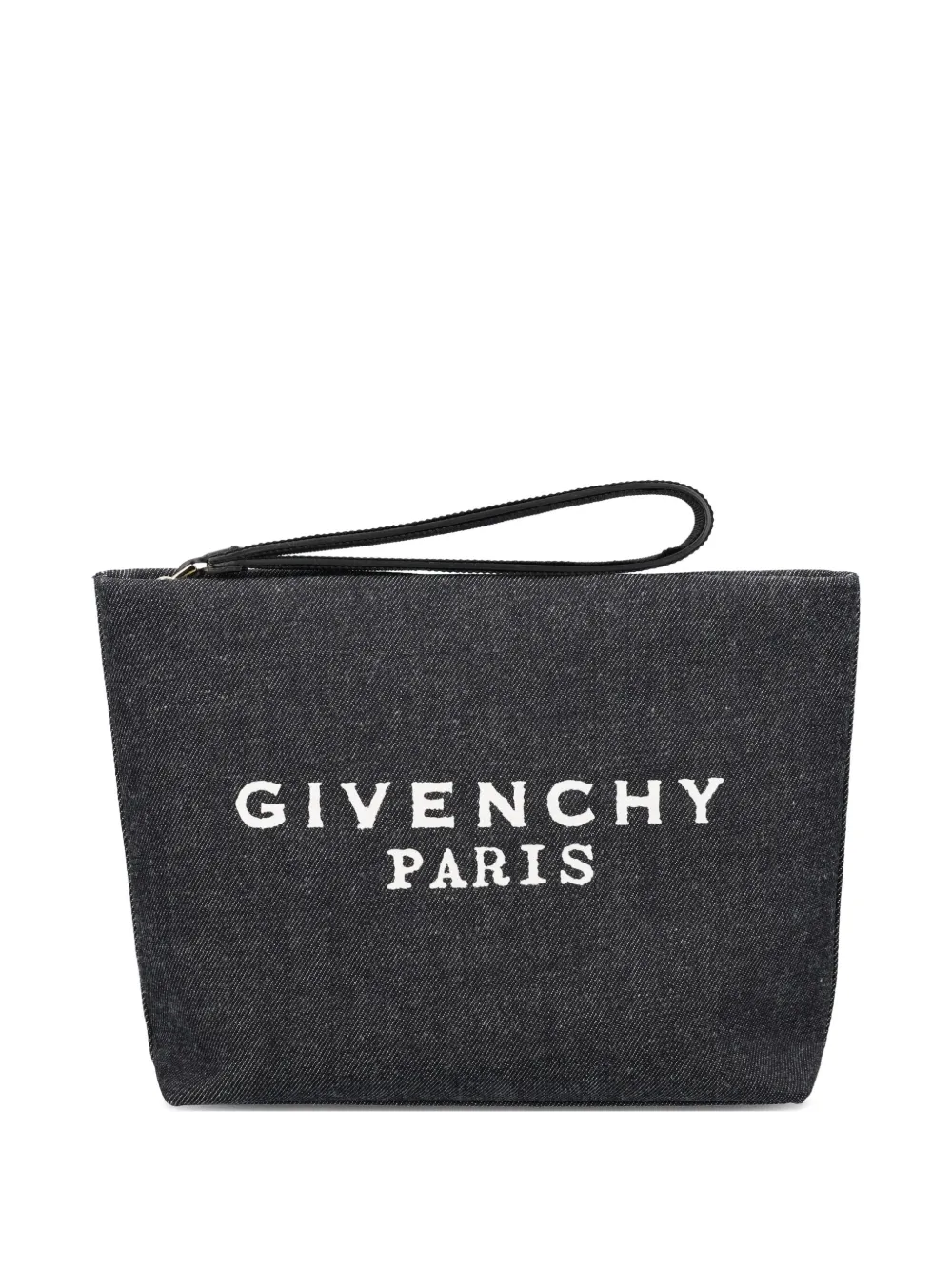 Givenchy logo-print denim clutch bag | Black | Image 1