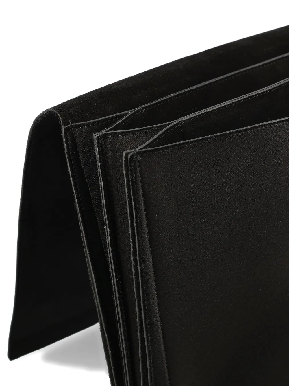 Givenchy Paris 1952 Embroidered Satin Clutch In Black