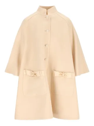 Valentino Garavani リボントリム ケープコート | ニュートラル