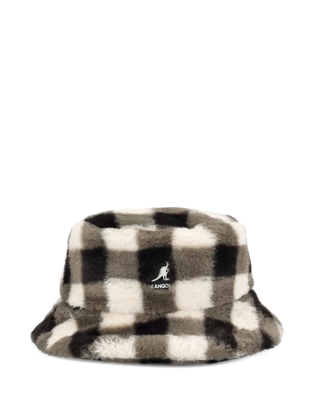 Kangol Gingham-check Bucket Hat In Neutral