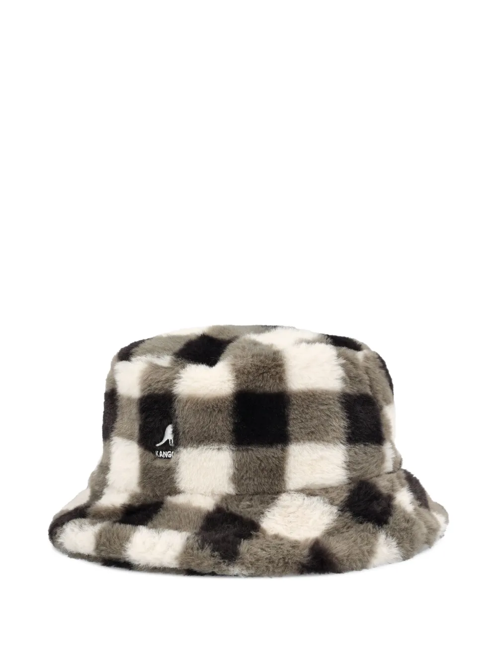 Kangol Gingham-check Bucket Hat In Neutral