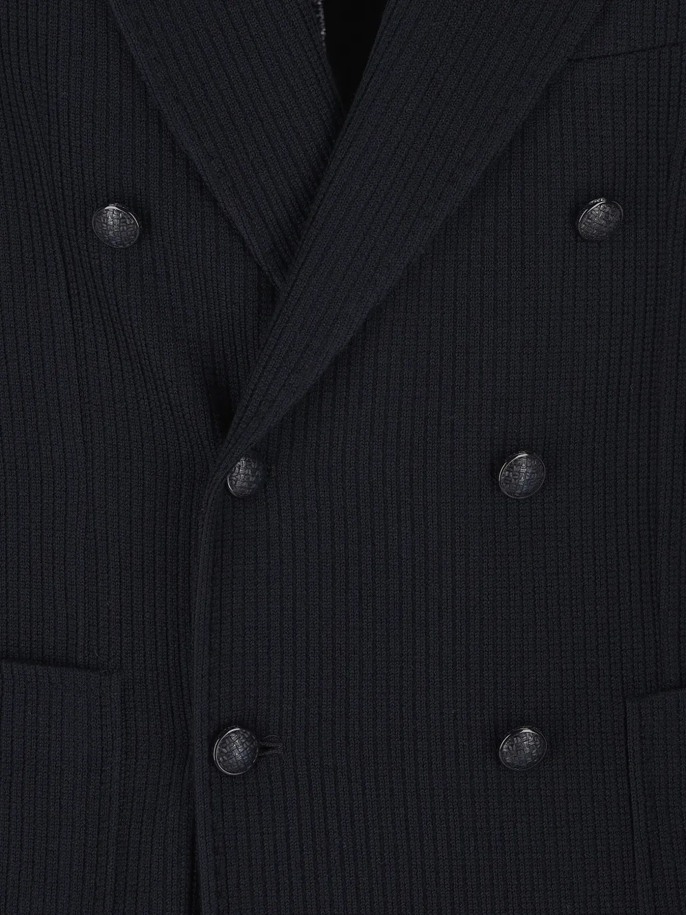 Tagliatore Ribbed Double-breasted Jacket In Blue