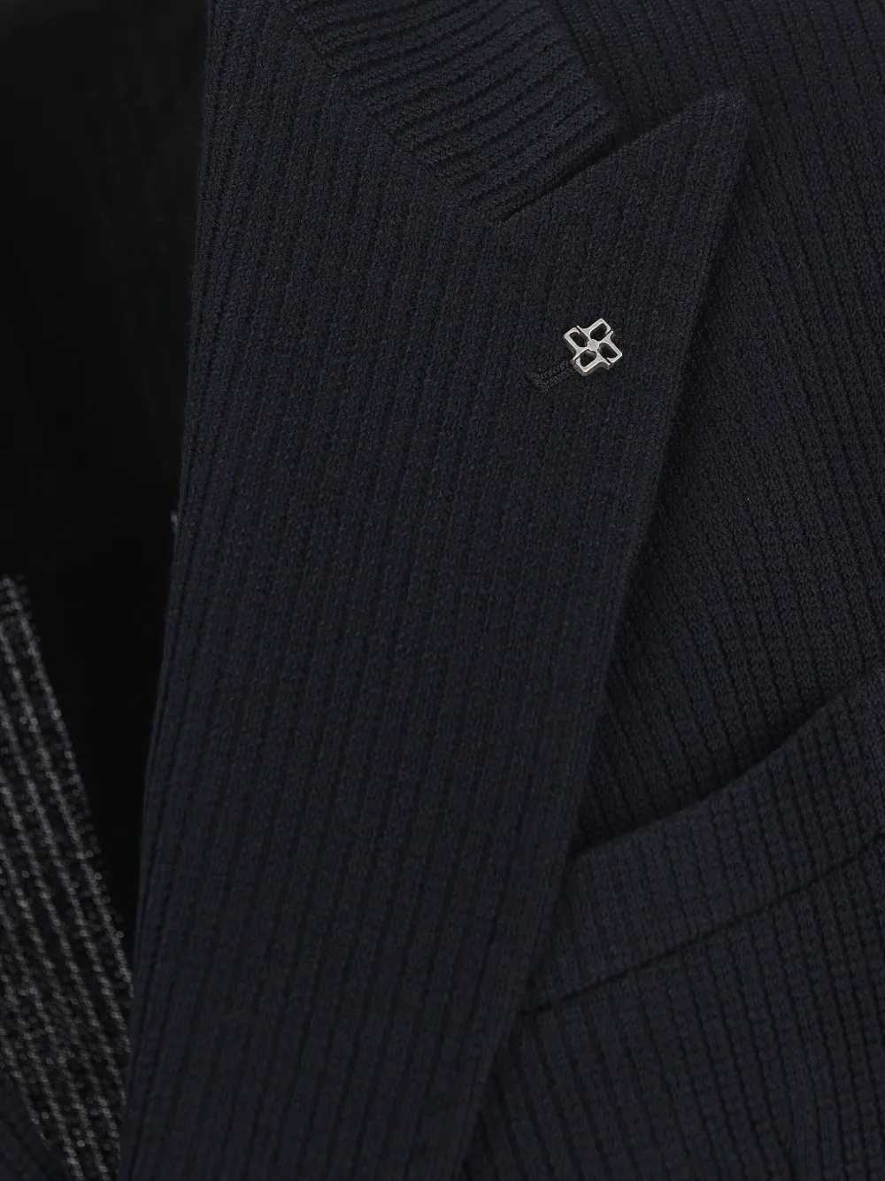Tagliatore Ribbed Double-breasted Jacket In Blue