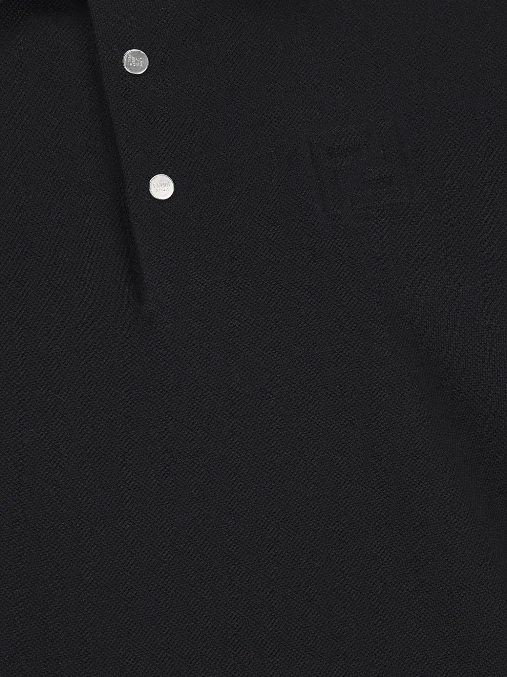 Fendi Embossed-logo Piqué Polo Shirt In Blue