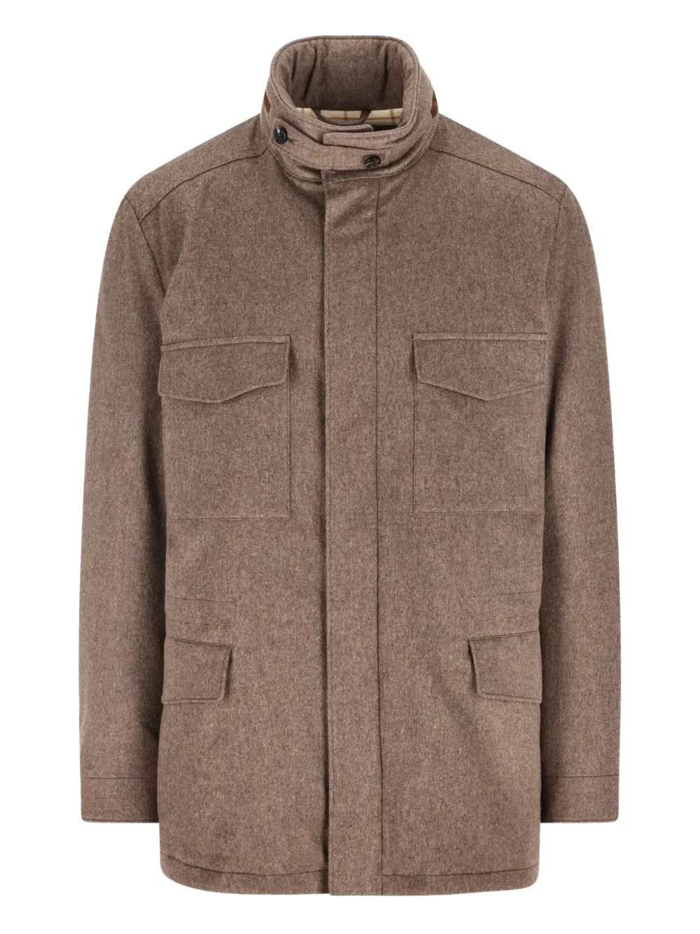 Loro Piana flap-pocket cashmere jacket | Braun | Image 1