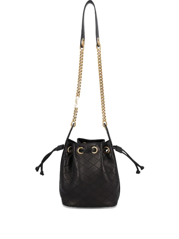 Saint Laurent カサンドラ キルティング バケットバッグ | ブラック 