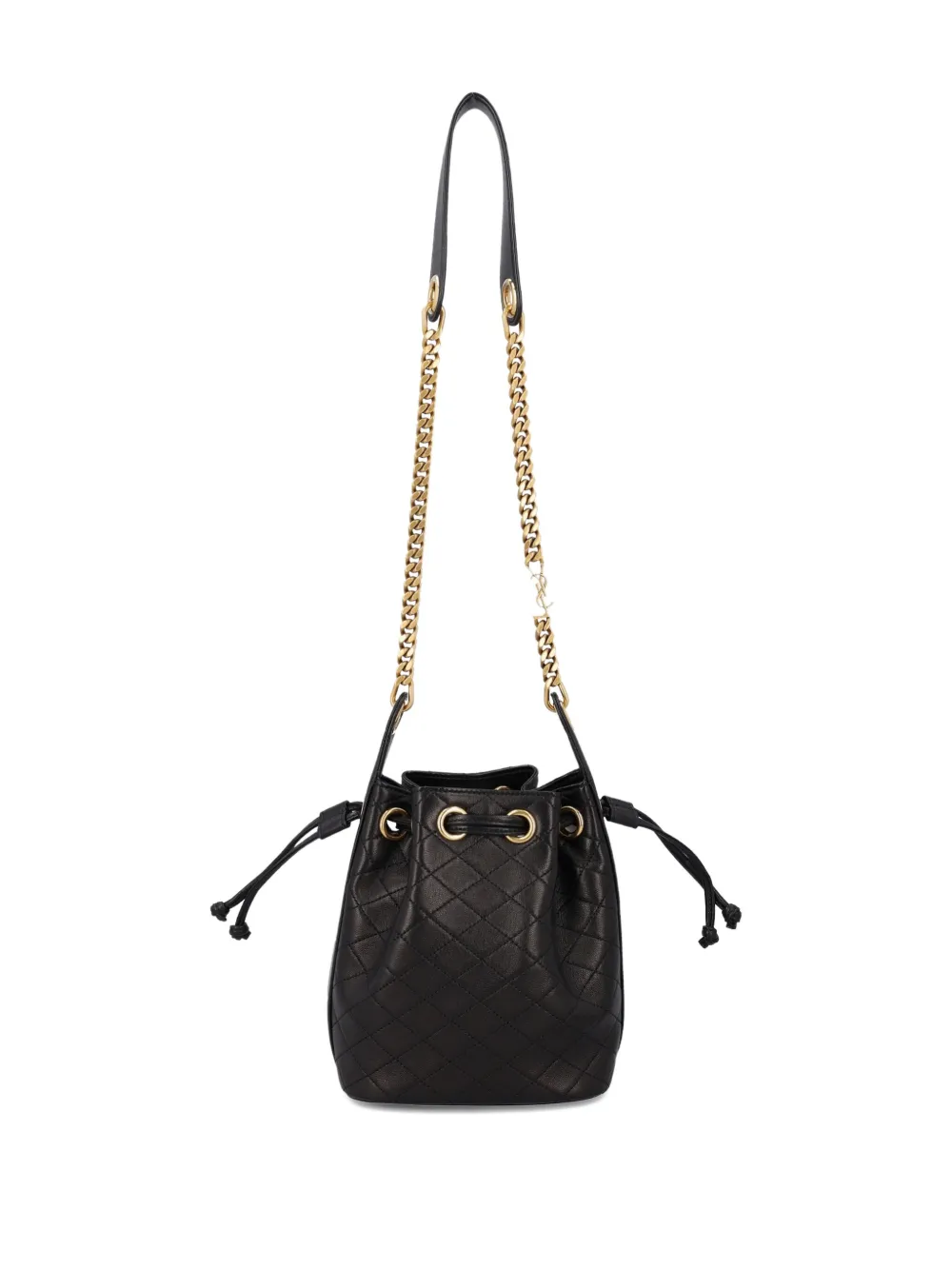 Saint Laurent Cassandre Quilted Bucket Bag In Black