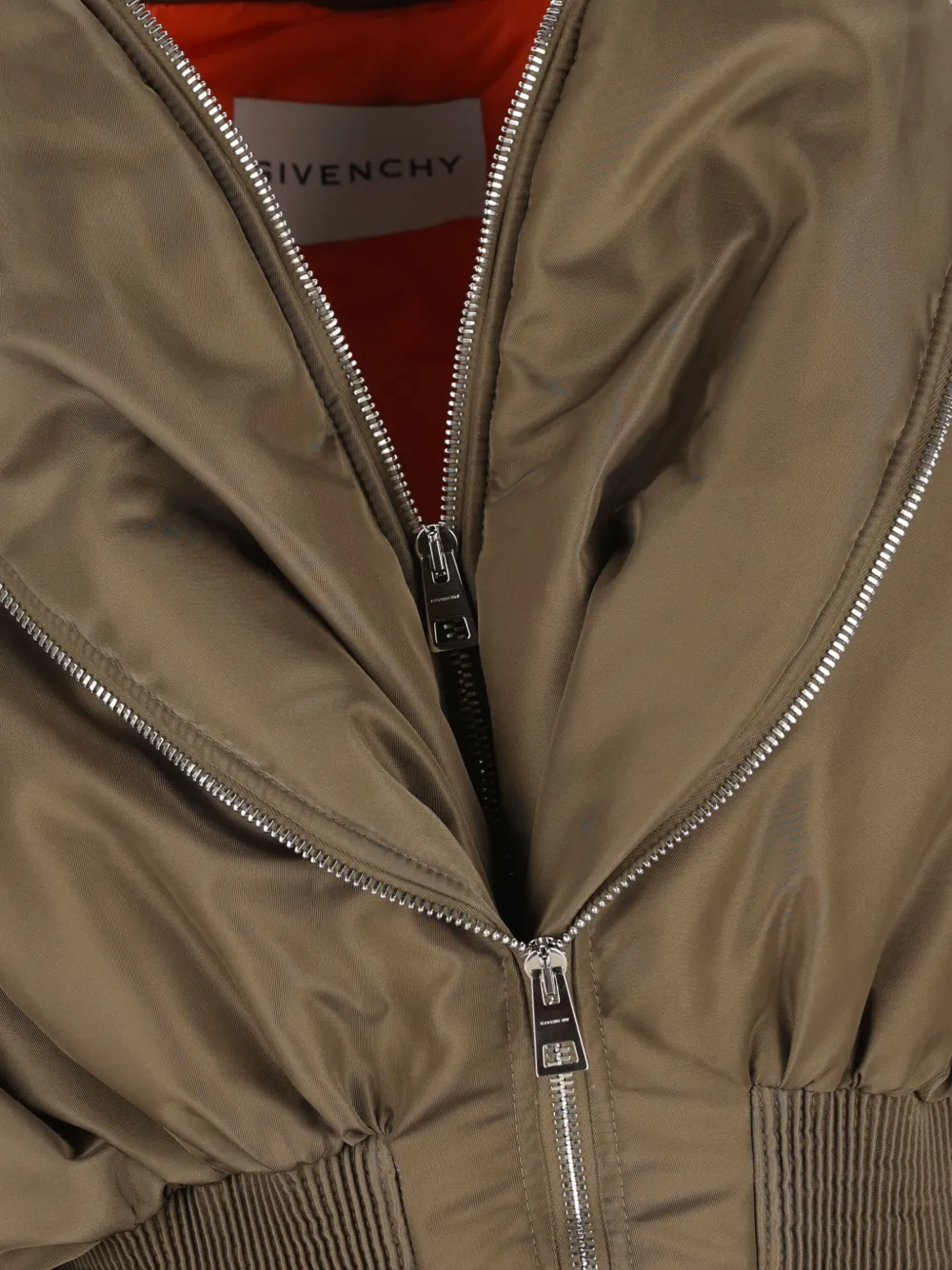 Givenchy Hourglass Bomber With Zipped Shawl Collar In Nylon In Green