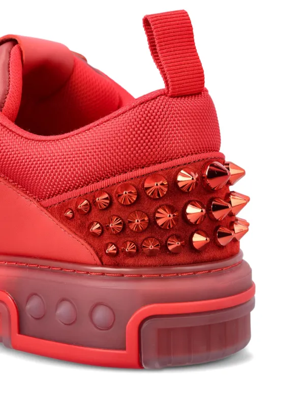 Christian Louboutin レッド ポインテッド ラインストーン Christian Louboutin stud-embellished Sneakers | Red | FARFETCH