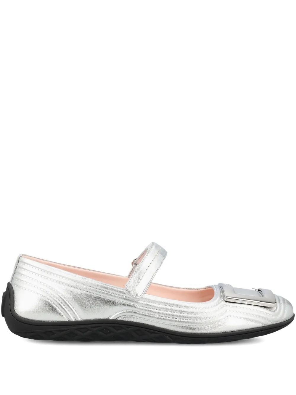 Roger Vivier touch-strap quilted ballet flats | Grey | Image 1