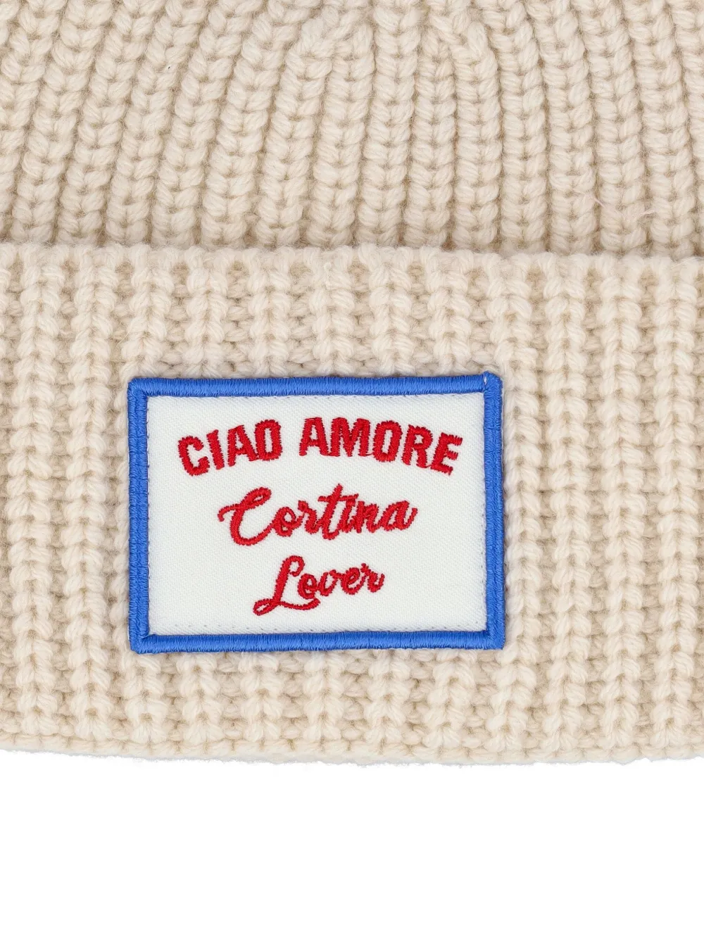 Giada Benincasa Ribbed-knit Logo-patch Beanie Hat In Neutral
