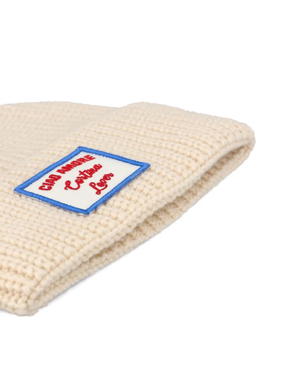 Giada Benincasa Ribbed-knit Logo-patch Beanie Hat In Neutral