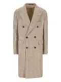 Tagliatore double-breasted herringbone coat - Brown