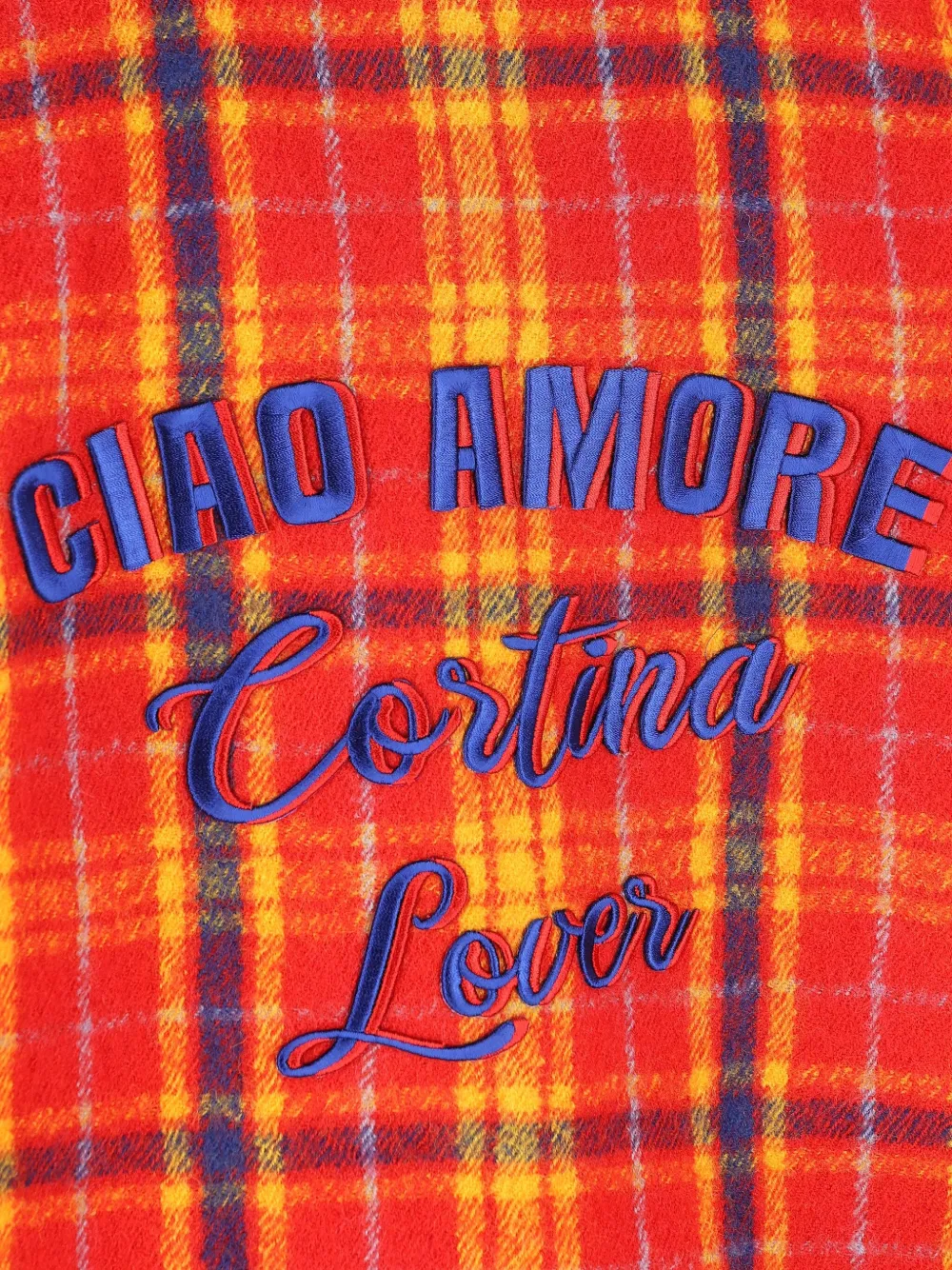 Giada Benincasa Checked Wool Shirt Jacket In Orange