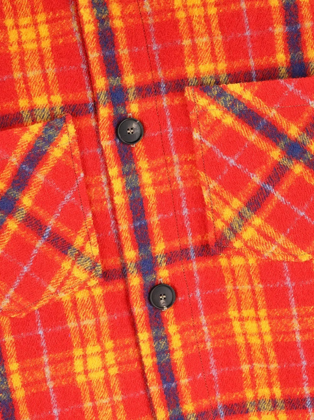 Giada Benincasa Checked Wool Shirt Jacket In Orange