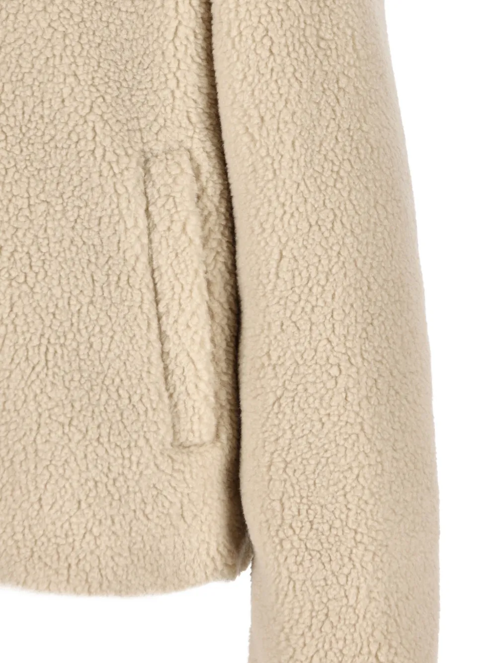 Herno Hooded Teddy Fleece Jacket In Neutral